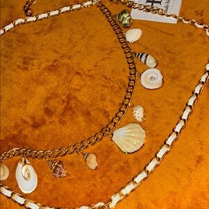 Haute Hippie Seashell charm chain belt